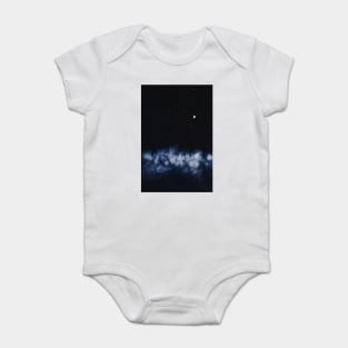 Contrail moon on a night sky Baby Bodysuit